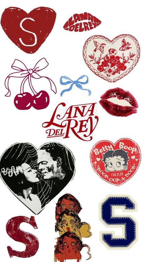 Lana Del Rey Red Aesthetic, Lana Del Rey Stickers, Red Aesthetic Collage, Lana Del Rey Red, Iphone Case Stickers, Aesthetic Collage, Red Aesthetic, Aesthetic Stickers, Scrapbook Stickers