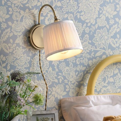 Laura Ashley Hemsley Wall Light Antique Brass and Ivory –  from Amos Lighting + Home Laura Ashley Lighting, Plug In Wall Lights, Mirrored Coffee Tables, Sideboard Console Table, Bathroom Ceiling Light, Brass Wall Light, Dimmable Led Lights, Armchair Furniture, Cream Silk