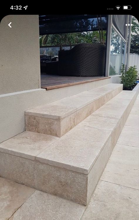 Garden Walkways Pathways, Travertine Steps, Outdoor Tiling, Tiles Stairs, Coping Tiles, Travertine Patio, Travertine Outdoor, Pool Paving, Tile Steps