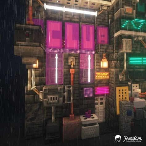 Minecraft 1.18.1 JAVA Minecraft Nether Background, Minecraft Tokyo City, Minecraft Nightclub Ideas, Minecraft Fun Fair Ideas, Minecraft Cyberpunk Building Ideas, Science Lab Minecraft, Minecraft Dj Booth, Minecraft Cyberpunk Interior, Minecraft Club Ideas