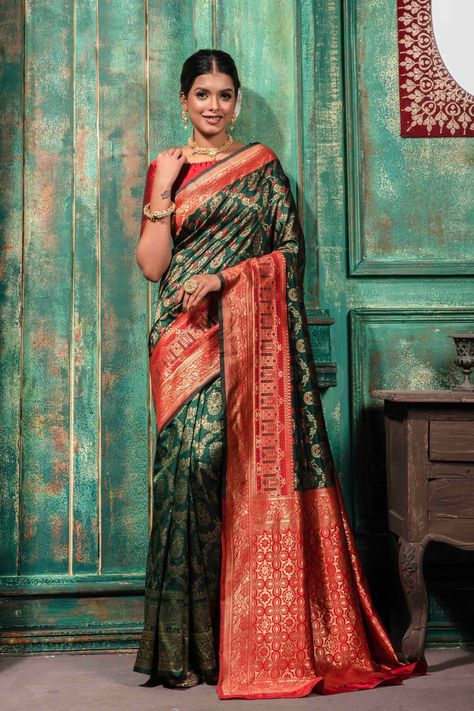 saree women,saree,banarasi silk saree,silk saree,sari silk,banarasi saree,saree new styles,heavy saree,navratri saree,work sarees,jacquard saree silk,wedding saree,festival sarees Red Banarasi Silk Saree, Zari Work Saree, Silk Saree Blouse, Ethnic Design, Kanjivaram Sarees, Zari Work, Work Sarees, Pink Saree, Banarasi Sarees