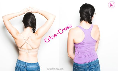 Turn your strapless bra into criss-cross straps for racerback tops or dresses. Hurray for Four: Ways to Wear a Basic Strapless Bra on the Hurray Kimmay blog! Diy Bra Straps, Criss Cross Bra, Diy Bra, Racerback Top, Bra Straps, Strapless Bra, Cross Straps, Criss Cross, Racerback Tank