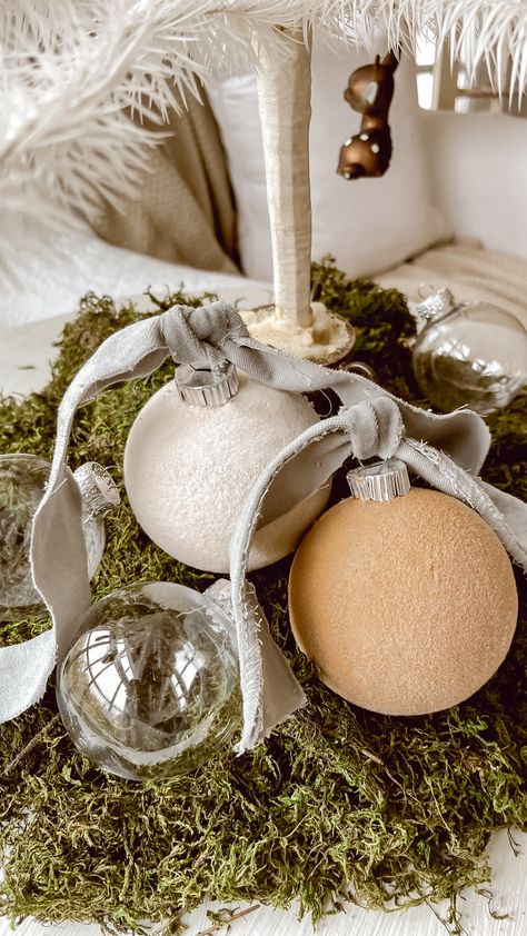 DIY Felt Ornaments with Flocking: Adding Luxe Texture to Your Holiday Decor 2 Diy Flocked Tree, How To Make Flocked Ornaments, Diy Flocked Ornaments, Diy Velvet Ornaments, Magnolia Leaves Centerpiece, Diy Flocking, Diy Felt Ornaments, Felt Ornaments Diy, Christmas Dinner Menu