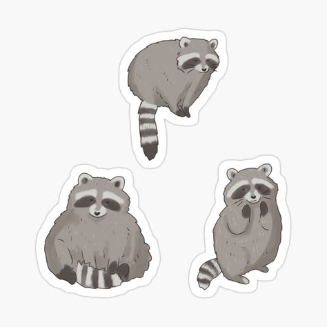 Get my art printed on awesome products. Support me at Redbubble #RBandME: https://www.redbubble.com/i/sticker/Raccoon-illustration-pack-by-Mayarart/150787764.EJUG5?asc=u Raccoon Drawing Cute, Racoon Sticker, Funky Diy, Raccoon Sticker, Raccoon Drawing, Raccoon Illustration, Raccoon Art, Cute Raccoon, Raccoon Funny