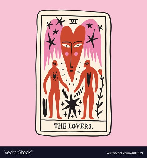 Lover Tarot Cards, Tarot Card The Lovers, Tarot Cards Art Illustration, Cute Comic, The Lovers Tarot Card, The Lovers Tarot, Online Tarot, My Lover, Tarot Cards Art