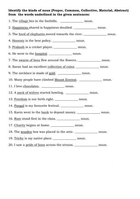 Types Of Nouns Worksheet For Grade 4, Type Of Nouns Worksheet, Types Of Nouns Worksheet Grade 5, Kinds Of Adverbs Worksheet, Material Nouns Worksheet, Noun Worksheet For 5th Grade, Types Of Adjectives Worksheet, Nouns Worksheet 4th Grade, Kinds Of Nouns Worksheet