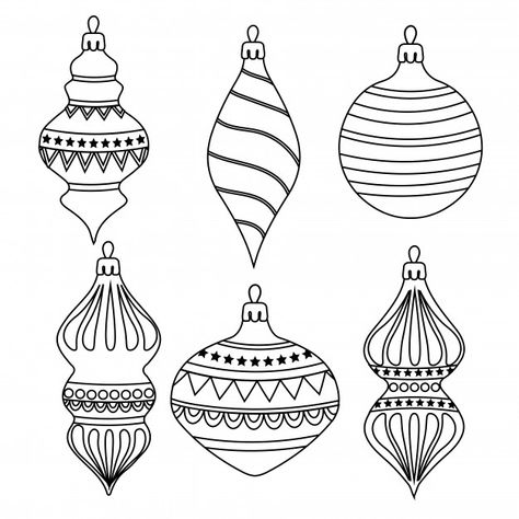 Handgezeichnete gliederung weihnachtskug... | Premium Vector #Freepik #vector #weihnachten #winter #frohe-weihnachten #neujahr Christmas Ornaments Coloring Pages, Ornaments Coloring Pages, Christmas Ornaments Coloring, School Holiday Crafts, Ornament Coloring, Christmas Ornament Coloring Page, Printable Christmas Ornaments, Christmas Ornament Template, Ornament Template