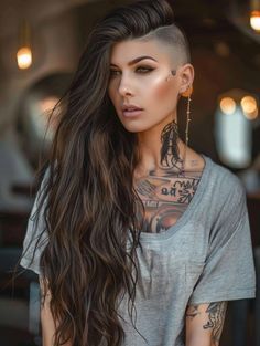 #BEAUTY, #RELATIONSHIPS #Fashion #Animals #Outfits #Winter Outfits #Animals Long Hair With Shaved Sides, Hair With Shaved Sides, Long Hair Shaved Sides, Bold Haircuts, Shaved Side, Shaved Side Hairstyles, Womens Haircuts Medium, Bob Haircut Curly, Blonde Bob Hairstyles