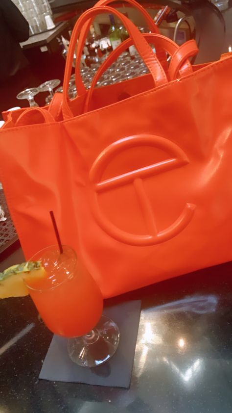 Telfar Aesthetic, Telfar Bags, Telfar Bag, Garden Tote, Bright Orange, Wallets, Bag Accessories, Jewelry Accessories, Coral