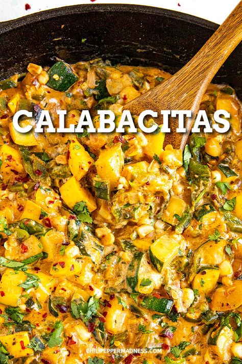 Calabacitas Recipe, Mexican Zucchini, Zucchini And Squash, Mexican Side Dishes, Mexican Dinner Recipes, Zucchini Squash, Thanksgiving Menu Ideas, Mexican Dinner, Mexican Cooking