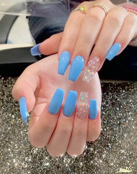 Short Short Acrylic Nails, Baby Blue Acrylic Nails, Nails Coffin Short, Acrylic Nails Designs, Unghie Sfumate, Red Acrylic Nails, Long Acrylic Nail Designs, Blue Acrylic Nails, Winter Nails Acrylic