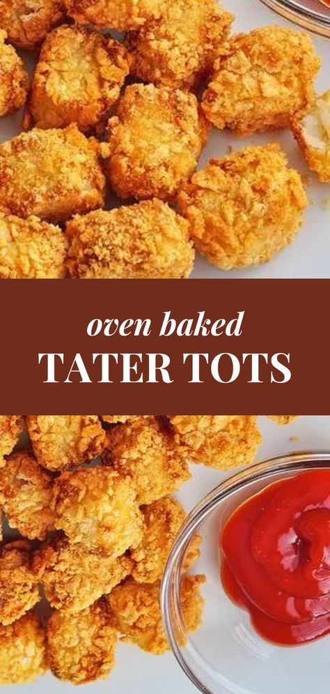 Homemade Tater Tots Baked, Crispy Tater Tots In Oven, Homemade Tator Tots Recipes, Baked Tater Tots, Tator Tot Recipe, Tot Recipes, Tater Tot Bake, Homemade Tater Tots, Kidney Friendly Recipes Renal Diet