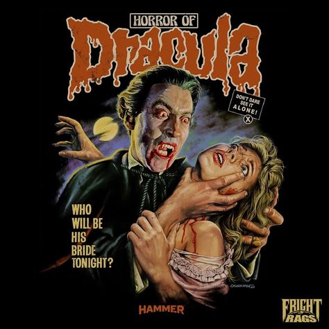 Dracula 1958, Horror Queen, Fright Rags, Hammer Horror Films, Castlevania Anime, Hammer Horror, Rock Band Posters, Hammer Films, Horror Posters