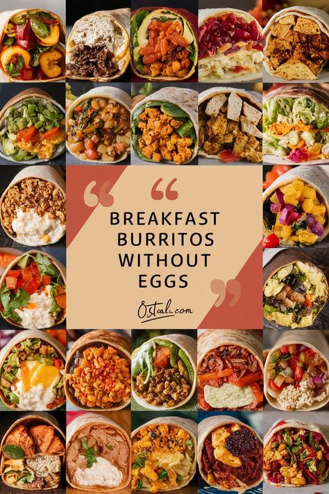 Love breakfast? These tasty burritos are egg-free and packed with flavor! Perfect for anyone wanting a yummy start to their day. Stuffed with beans cheese veggies and spices these recipes are sure to please everyone. Check out this list for ideas that are easy to make and super satisfying! Brunch Ideas No Eggs, Breakfast Burrito Ideas, Breakfast Without Eggs, Bean Burritos Recipe, Delicious Wraps, Easy Breakfast Burritos, Cozy Brunch, Breakfast Vegetables, Veggie Burrito