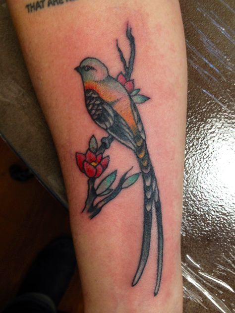 C_Rhodes is at it again with this scissor-tailed Flycatcher. Just imagine how you would look with that new tattoo you've been wanting!! We still have some time available this weekend!! Scissor Tail Fly Catcher Tattoo, Scissor Tail Bird Tattoo, Scissor Tailed Flycatcher Tattoo, Scissortail Tattoo, Scissortail Flycatcher Tattoo, Scissor Tailed Flycatcher, Scissortail Flycatcher, Paintbrush Flower, Indian Paintbrush Flowers