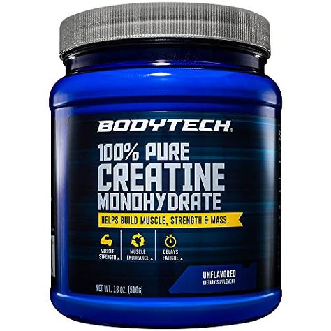 BODYTECH 100% Pure Creatine Monohydrate Powder (18 oz) Creatine Powder, Best Creatine, Creatine Monohydrate, High Intensity Workout, High Intensity Interval Training, Diet Supplements, Muscle Growth, Sports Nutrition, Weight Training