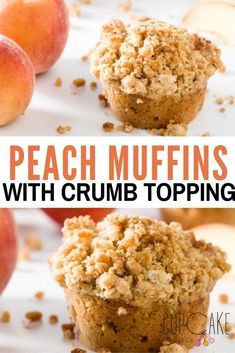 Fresh Peach Muffins, Crumb Topping For Muffins, Muffin Monday, Crumb Topping Recipe, Nutella Muffin, Muffins Blueberry, Cupcake Project, Peach Muffins, Morning Glory Muffins