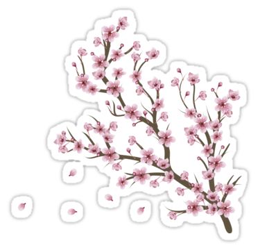 "Blooming Sakura Branch 4" Stickers by AnnArtshock | Redbubble Sakura Branch, Pink Spring Flowers, Blossom Branch, Cherry Blossom Branch, Tumblr Stickers, Stickers Cool, Branch Design, Design Sticker, Anime Stickers