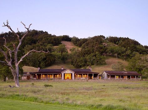 California ranch style house in the Santa Lucia Preserve Santa Lucia Preserve, Woods House, Ranch Renovation, Cladding Ideas, Big Porch, Home Floorplans, Cabin Lake House, Sims World, Ranch Houses