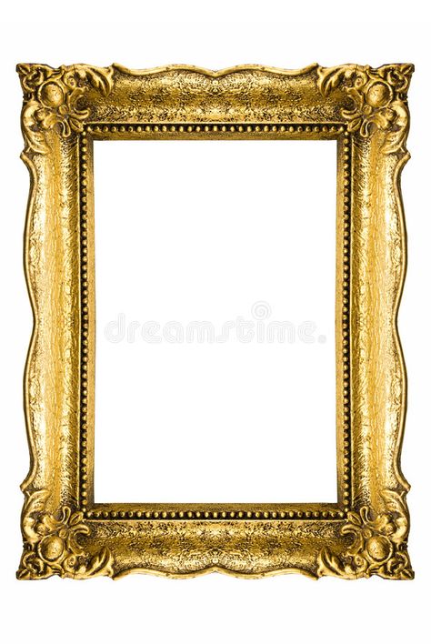 Ornate Painting Frame, Gold Frame Drawing, Old Frame Drawing, Gold Ornate Frame, Old Gold Picture Frames, Vintage Gold Picture Frames, Vintage Gold Frames, Old Frames Ideas Wall Art, Old Picture Frame Ideas