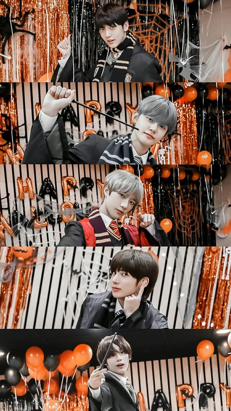 Txt Halloween Wallpaper, Txt Halloween, Txt Homescreen, Txt Wallpaper Lockscreen, Kpop Halloween, Korean Salad, Dream Chapter Magic, Txt Lockscreen, Bts Halloween