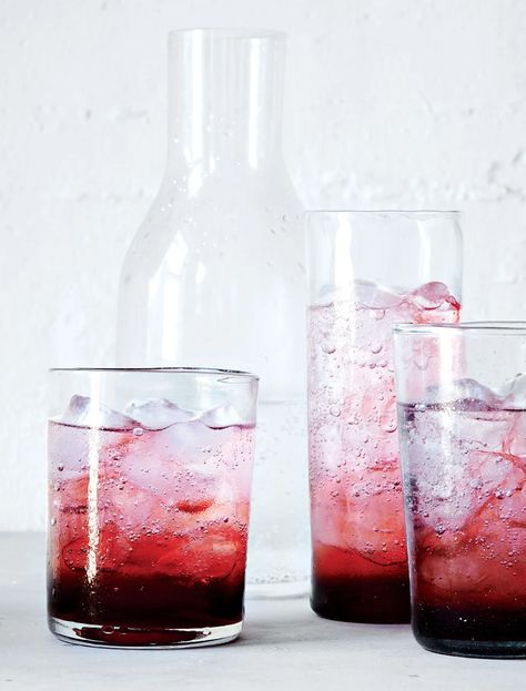 Huckleberry Shrub Recipe | Bon Appétit Best Mocktail Recipe, Good Lemonade Recipe, Shrub Recipe, Best Lemonade, Drinking Vinegar, Just Juice, Drink Recipes Nonalcoholic, Ice Cream Floats, Grape Soda