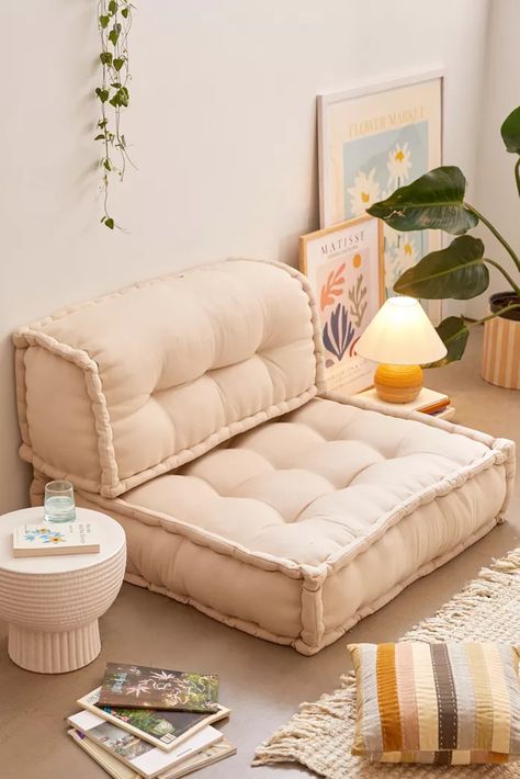 Reema Floor Cushion, Attic Room Ideas, Floor Couch, Cushion Ottoman, Floor Sofa, Floor Sitting, Deco Studio, Inspire Me Home Decor, Durable Flooring