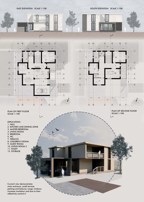 Mammadova Najiba - Dwelling house (AzUAC) Architectural Plans Presentation, Concept Plan Architecture, Architecture Plan Layout, Architectural Presentation Boards, Architecture Sections, Analysis Architecture, Architect Portfolio Design, Architectural Poster, Sketchbook Architecture