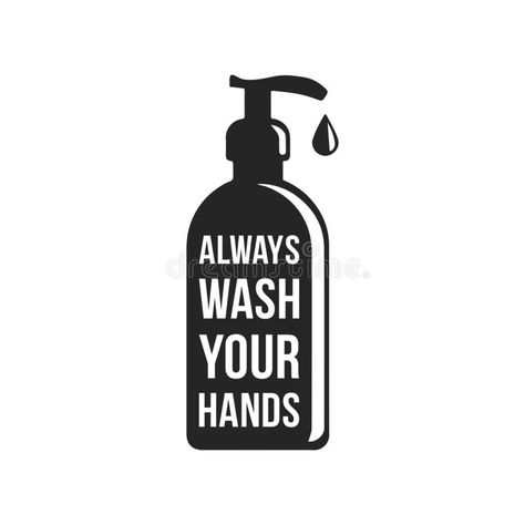 Poster With Text, Poster Text, Information Poster, Free Illustration, Wash Your Hands, Free Illustrations, Hand Washing, Hand Soap Bottle, White Background