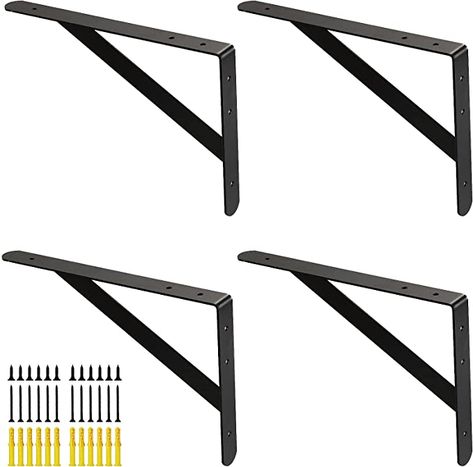 Gold Shelf Brackets, Countertop Support Brackets, Wall Mounted Shelving, Countertop Brackets, Black Shelf Brackets, Countertop Support, Black Shelf, Shelving Brackets, Heavy Duty Shelf Brackets