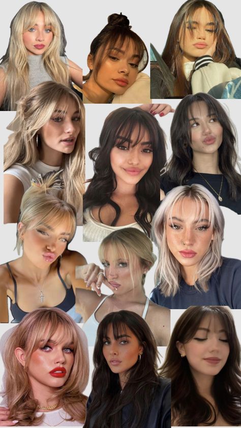 Wispy bangs Wispy Bang Haircut, Bang Haircut, Bangs Inspo, Bangs Wispy, Bangs Ideas, Heatless Hairstyles, 90s Hairstyles, Wispy Bangs