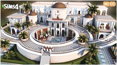 Sims 4 Mansion, Moroccan Villa, Sims Lots, Bel Air Mansion, Bloxburg Bedroom, Moroccan Houses, Moroccan Architecture, Sims 4 Speed Build, Sims 4 House Plans