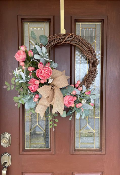 Excited to share this item from my #etsy shop: Pink Rose Wreath for Front Door, Large Spring Wreath, Summer Wreath, Modern Farmhouse Decor, Cottage Style Pink Floral Wreath Front Door Summer Wreaths, Pink Wreaths For Front Door, Wood Flower Wreath, Summer Wreaths For Front Door, Pink Floral Wreath, Pink Berries, Floral Door Wreaths, Spring Floral Wreath, Front Door Wreaths