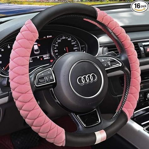 Amazon.com: HAOKAY Fluffy Winter Steering Wheel Cover Soft, Short Plush Pink Warm Steering Wheel Cover for Women with Universal 14.5-15 Inch : Automotive Car Stuff, Steering Wheel Cover, Wheel Cover, Steering Wheel, Wheel, For Women, Pink