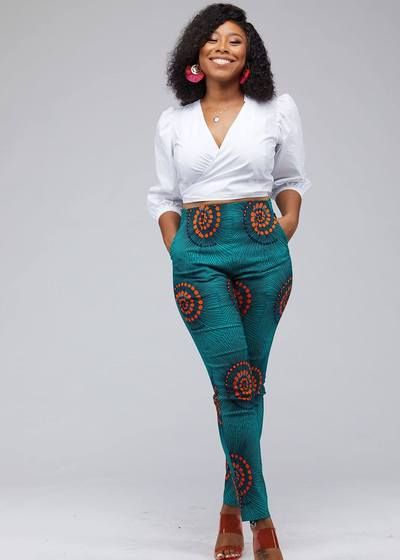 A must have for your closet! D'iyanu offers colorful African print jumpsuits in bold designs. Shop our selection of African print jumpsuits today! Kitenge Pants High Waist, Ankara Trousers Pants High Waist, African Pants, African Print Pants, African Print Jumpsuit, African Outfits, African Print Skirt, African Print Clothing, Afrikaanse Mode