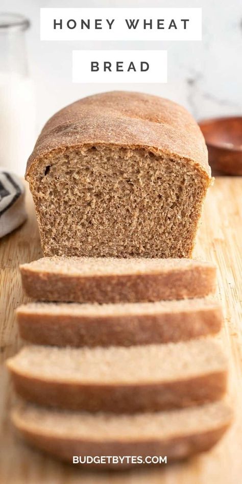 Homemade Honey Wheat Bread, Homemade Honey Wheat Sandwich Bread, Whole Wheat Honey Bread Recipe, Honey Wheat Bread Recipe, Recipes With Old Bread, Honey Whole Wheat Bread Recipe, Whole Wheat Quick Bread, Simple Whole Wheat Bread, Bread Machine Wheat Bread Recipe