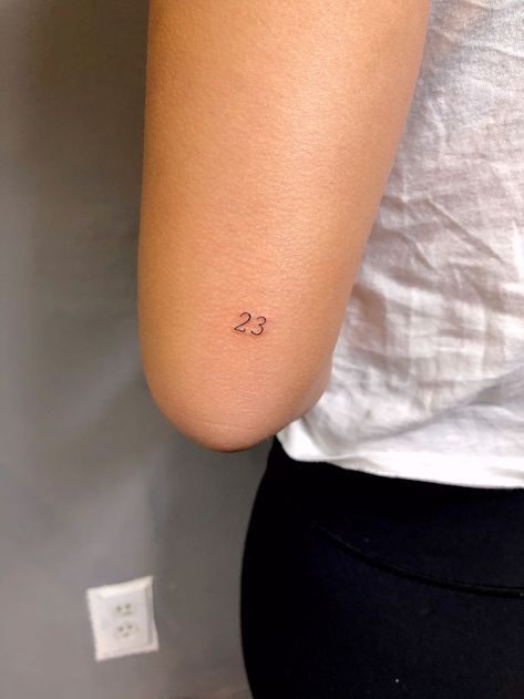 2 Number Tattoo, Small Tattoo Ideas For Women Wrist, Number 33 Tattoo, 30 Tattoo Number, 24 Tattoo Number, 33 Tattoo Number, Tattoo Numbers Ideas, Tiny Number Tattoo, 21 Tattoo Number