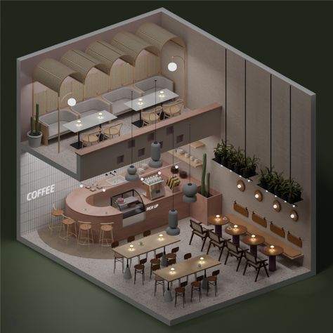 Commercial & Office Design – tagged "3d model" – Toffu Co Small Cafe Exterior, Small Cafe Design Layout, Coffee Shop Counter Layout, Tiny Coffee Shop Design, Coffee Shop Plan, Sims Office, Coffee Shop Bar Counter, Coffee Shop Layout, Coffee Cocktail Bar