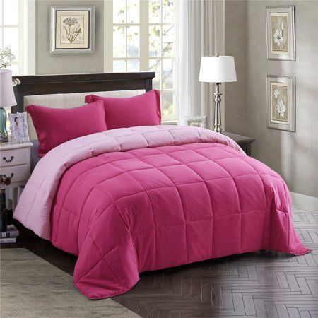 Hot Pink Comforter, Weighted Comforter, Idea Bedroom, Lights Room, Queen Size Comforter Sets, Decorations Lights, Decorations Bedroom, Pink Comforter, Decoration Aesthetic