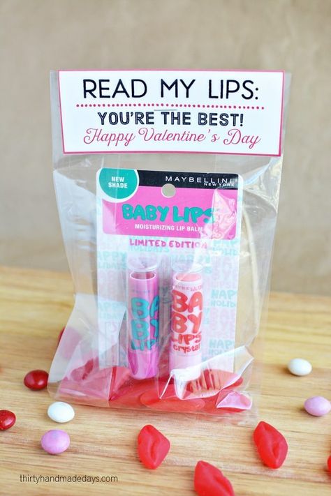 Lip Balm Valentine with printable from Thirty Handmade Days Lip Balm Valentine, Secret Valentine, Valentinstag Party, Happy Hearts Day, Valentines Day Food, Candy Hearts, Diy Teacher Gifts, Valentines Day Treats, My Funny Valentine