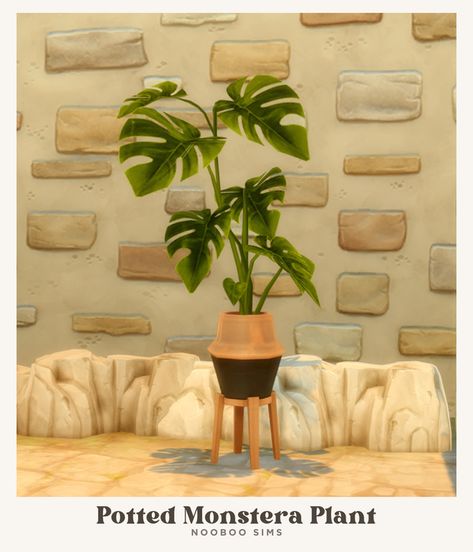 potted monstera plant 🪴(my first build/buy cc!!) | Patreon Sims 4 Growing Together Cc, Build Buy Cc, Potted Monstera Plant, Church Poster Ideas, Sims 4 Studio, Cc Mods, Pothos Plant, The Sims 4 Download, Sims 4 Update