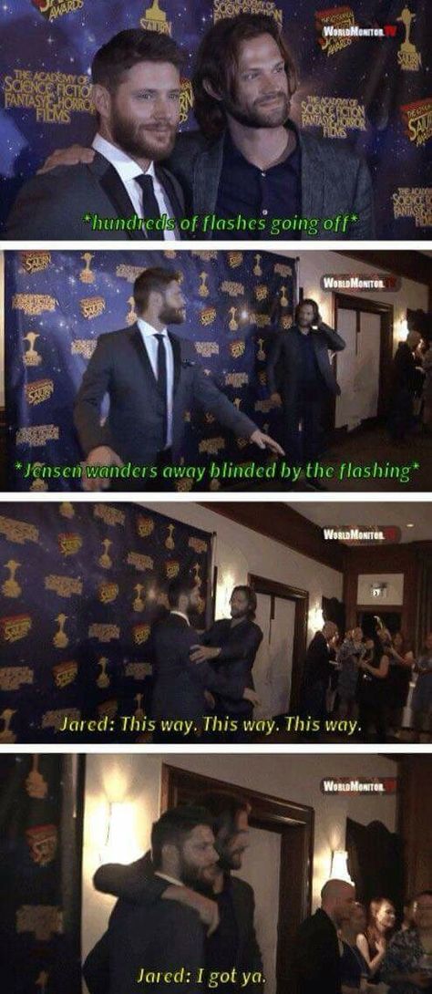 The way they always protect and help each other, ugggg....I adore!! <3 Jared having the older brother protectiveness is my literal lifeline! Film Memes, Photography Funny, Brother Humor, Funny Baby Boy, Spn Cast, Supernatural Pictures, Supernatural Tv Show, Baby Boy Photography, Winchester Boys