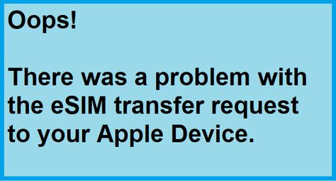 When you try to transfer your eSIM plan from your old iPhone to your new device, you may sometimes get an alert that says the transfer failed due to an unexpected problem. Unfortunately, you can’t scan the QR code associated with your eSIM more than once. Let’s see what else you can do to troubleshoot […] The post There Was a Problem With the eSIM Transfer Request appeared first on AppleToolBox. Transfer Failed, Old Iphone, New Ios, Phone Repair, Internet Connections, New Iphone, You Tried, Qr Code, You Can Do