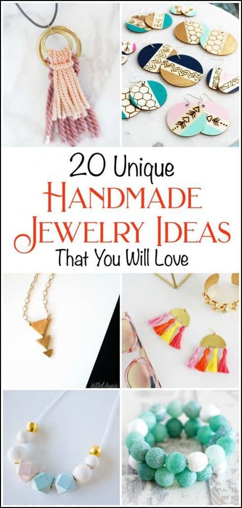 20 Unique Handmade Jewelry Ideas that You will Love, handmade earrings, easy handmade jewelry tutorials, DIY jewelry, unique jewelry, easy DIY jewelry. Easy Handmade Jewelry, Handmade Jewelry Ideas, Jewelry Organizer Diy Wall, Diy Jewelry To Sell, Handmade Gifts Diy, Diy Jewelry Holder, Jewelry Box Diy, Easy Handmade, Easy Jewelry