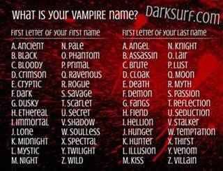 Vampire name Your Vampire Name, Funny Name Generator, Crimson Moon, Night Knight, Story Titles, Name Games, Funny Names, Story Prompts, Name Generator