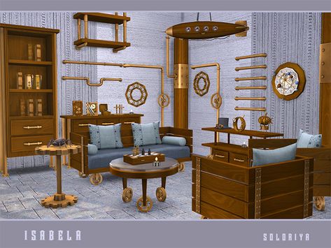 Best Steampunk Mods & CC For The Sims 4 – FandomSpot Sims 4 Steampunk Cc, Sims2 Cc, Hallway Tables, Storage End Table, Sims 4 House, Witchy House, Steampunk Furniture, Unique Floor Plans, Cc Mods