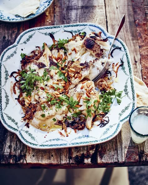 Kavey Eats » Syrian Fish with Sumac Tahini Sauce (Tajen Samak) Syrian Culture, Meze Recipes, Syrian Recipes, Sumac Recipes, Caramel Bread, Citrus Fish, Build A Bridge, Syrian Food, Common Denominator