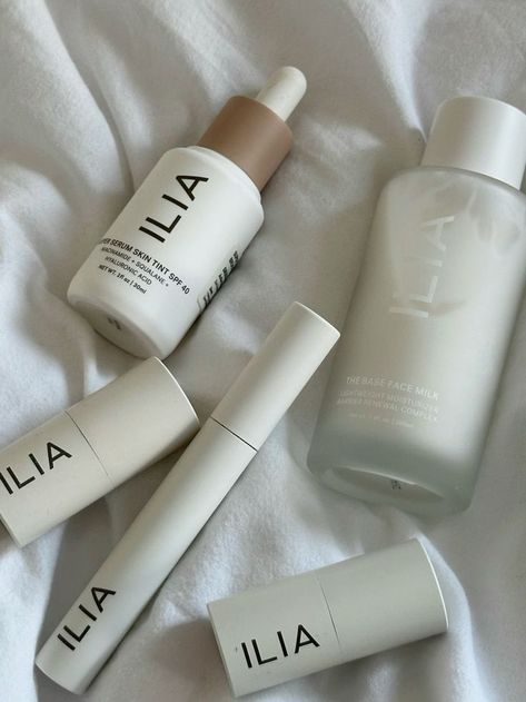 Ilia Beauty Aesthetic, Ilia Makeup Aesthetic, Ilia Aesthetic, Ilia Cosmetics, Ilia Blush, Ilia Skin Tint, Ilia Mascara, Coquette Skincare, Ilia Makeup