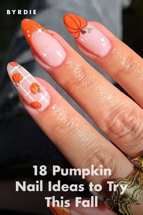 18 Pumpkin Nail Ideas For Fall, Halloween, and Beyond Pumpkin Nail Ideas, Fall Pumpkin Nails, Nail Ideas For Fall, Pumpkin Nail, Pumpkin Nails, Hair Concerns, Jelly Nails, Body Hair Removal, Lip Hair