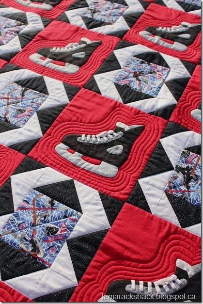 Hockey Quilt, Echo Quilting, Simple Quilting, Hockey Crafts, Hockey Bedroom, Hockey Decor, Hockey Room, Sports Quilts, Skate 3